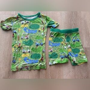 Little Sleepies Green Tractor Pajama Set